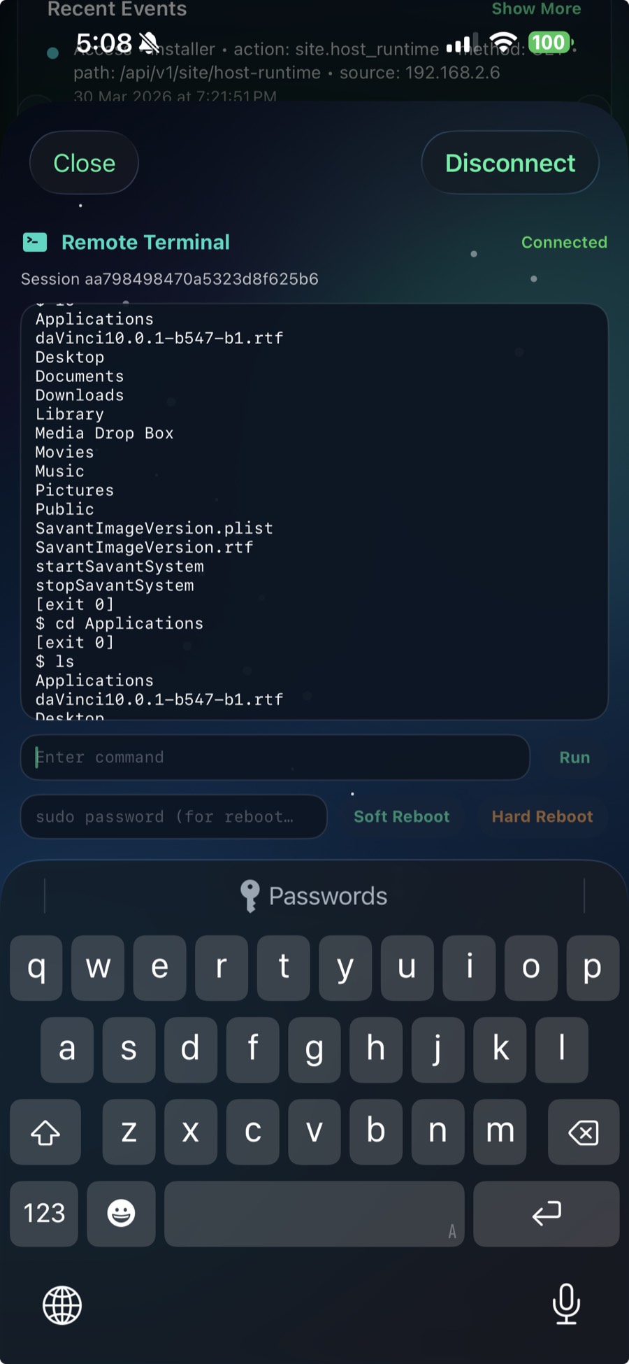 Sentinel Pro app screen showing monitoring status.